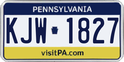 PA license plate KJW1827