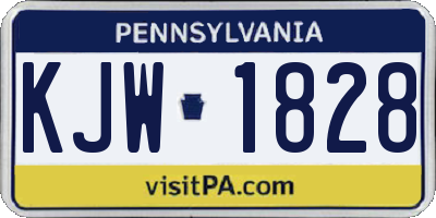 PA license plate KJW1828