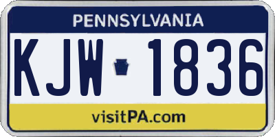PA license plate KJW1836