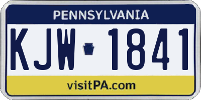 PA license plate KJW1841