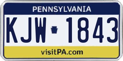 PA license plate KJW1843