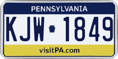 PA license plate KJW1849