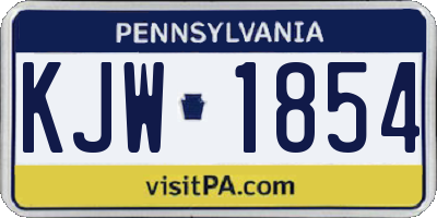 PA license plate KJW1854