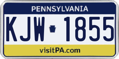 PA license plate KJW1855