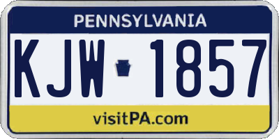 PA license plate KJW1857