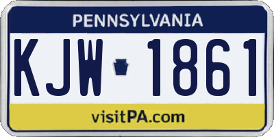 PA license plate KJW1861