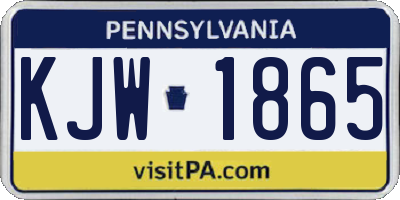 PA license plate KJW1865