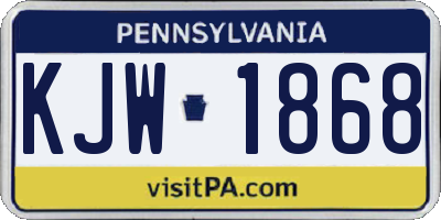 PA license plate KJW1868
