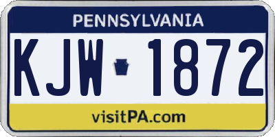 PA license plate KJW1872