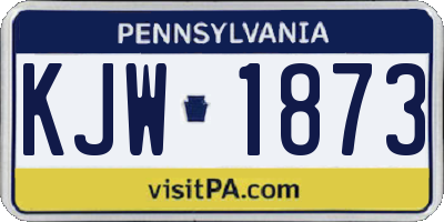 PA license plate KJW1873