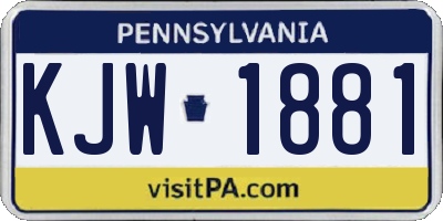 PA license plate KJW1881