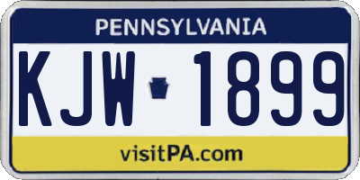 PA license plate KJW1899