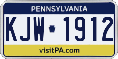PA license plate KJW1912