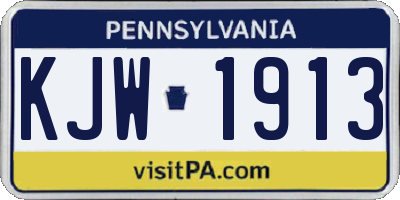 PA license plate KJW1913