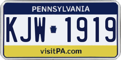 PA license plate KJW1919