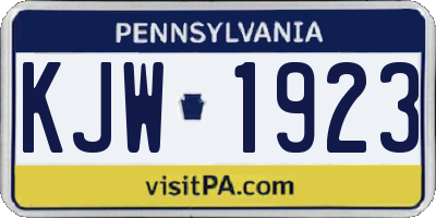 PA license plate KJW1923