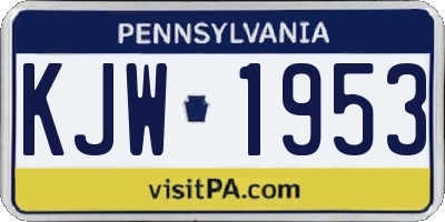 PA license plate KJW1953