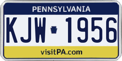 PA license plate KJW1956