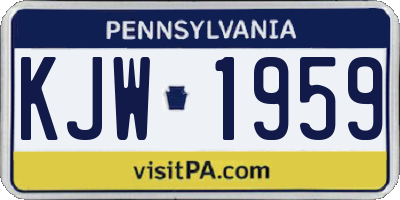 PA license plate KJW1959