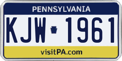 PA license plate KJW1961