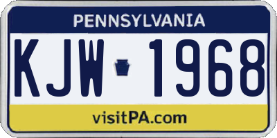 PA license plate KJW1968