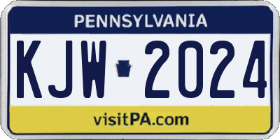 PA license plate KJW2024