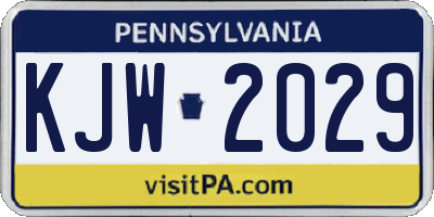 PA license plate KJW2029