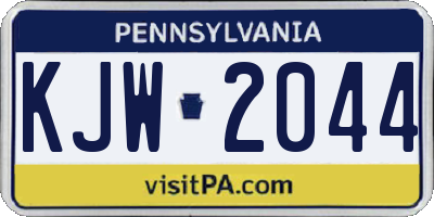 PA license plate KJW2044