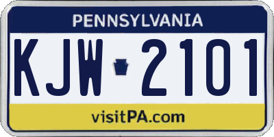 PA license plate KJW2101