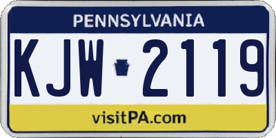 PA license plate KJW2119