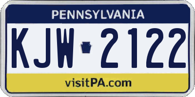 PA license plate KJW2122