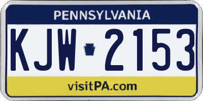 PA license plate KJW2153