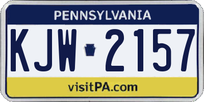PA license plate KJW2157