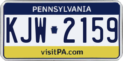 PA license plate KJW2159