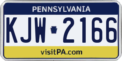 PA license plate KJW2166