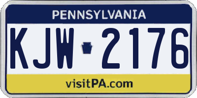 PA license plate KJW2176
