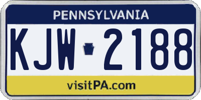 PA license plate KJW2188