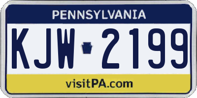 PA license plate KJW2199
