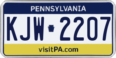 PA license plate KJW2207
