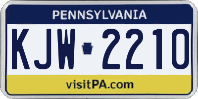 PA license plate KJW2210