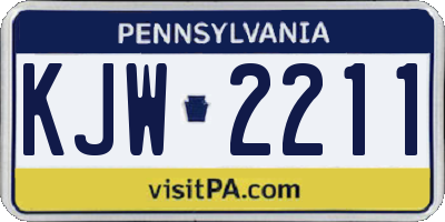 PA license plate KJW2211