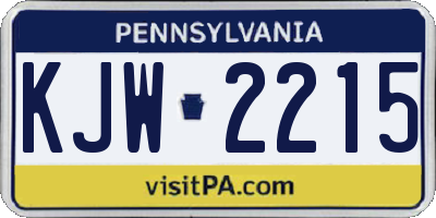 PA license plate KJW2215