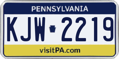 PA license plate KJW2219