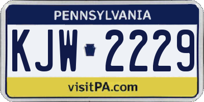 PA license plate KJW2229