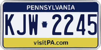 PA license plate KJW2245