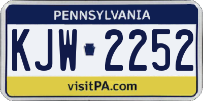 PA license plate KJW2252