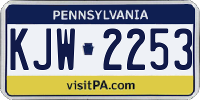PA license plate KJW2253