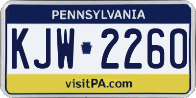 PA license plate KJW2260