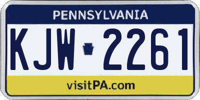 PA license plate KJW2261