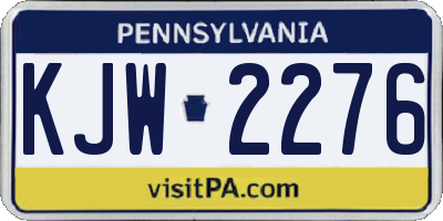 PA license plate KJW2276